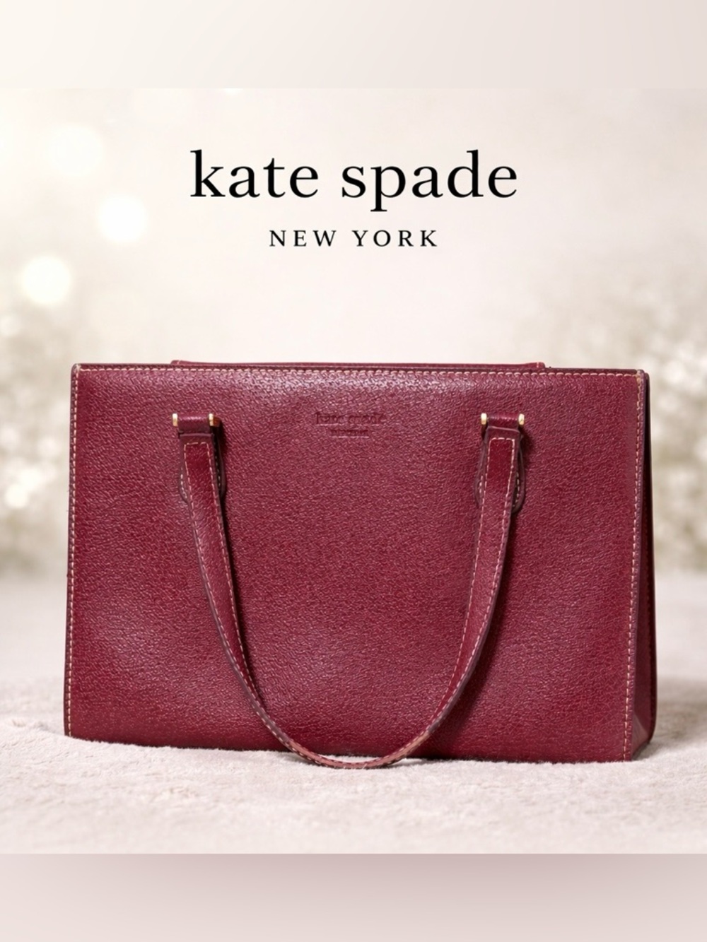Vintage Kate Spade Red Leather Shoulder Bag Minimal Classic Purse